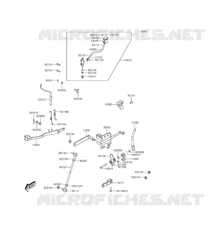 MAITRE CYLINDRE ARRI&Egrave;RE Kawasaki QUAD 300 2013 BRUTE FORCE 300  KVF300CDF