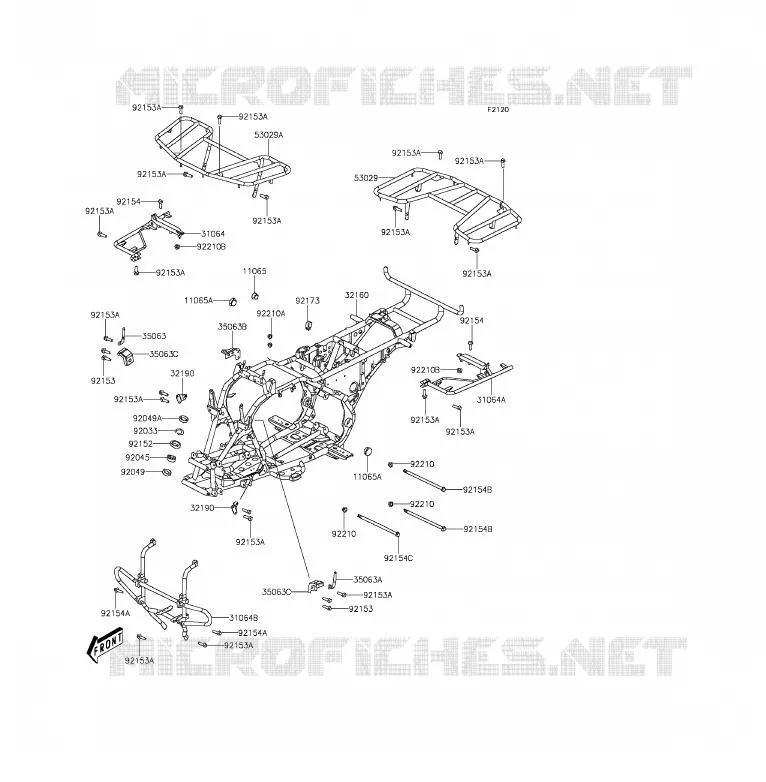 CH&Acirc;SSIS Kawasaki QUAD 300 2014 BRUTE FORCE 300  KVF300CEF