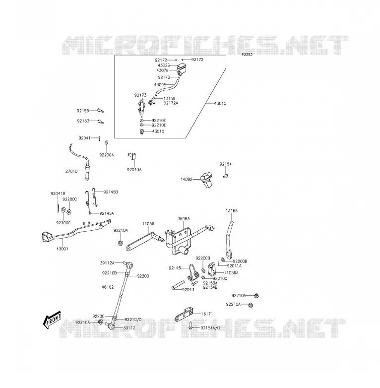 MAITRE CYLINDRE ARRI&Egrave;RE Kawasaki QUAD 300 2014 BRUTE FORCE 300  KVF300CEF
