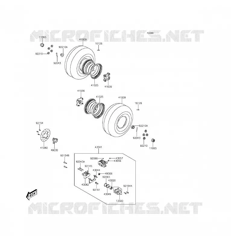 MOYEU ARRIERE Kawasaki QUAD 300 2014 BRUTE FORCE 300  KVF300CEF