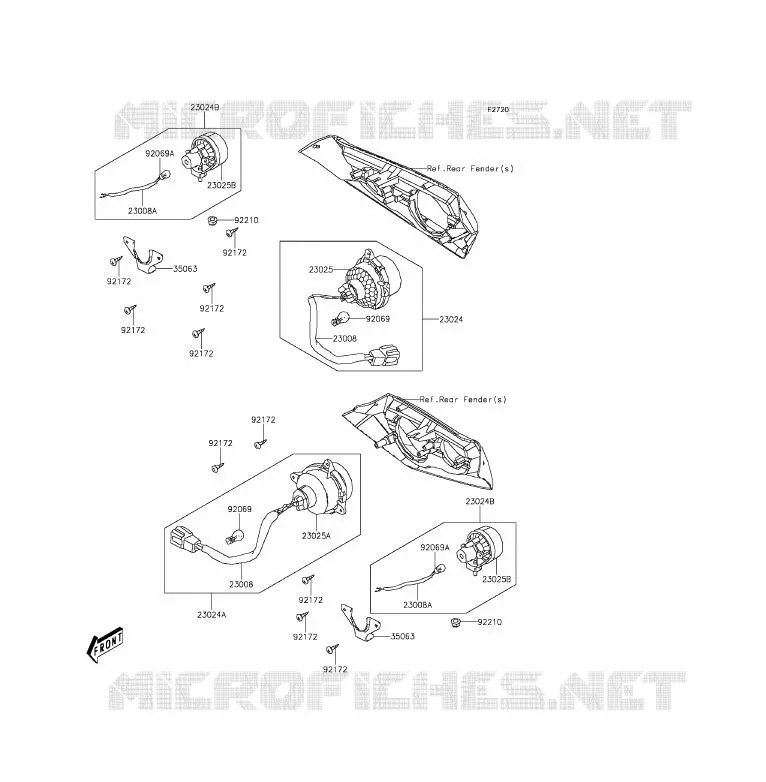 FEUX ARRI&Egrave;RE(S) Kawasaki QUAD 300 2014 BRUTE FORCE 300  KVF300CEF