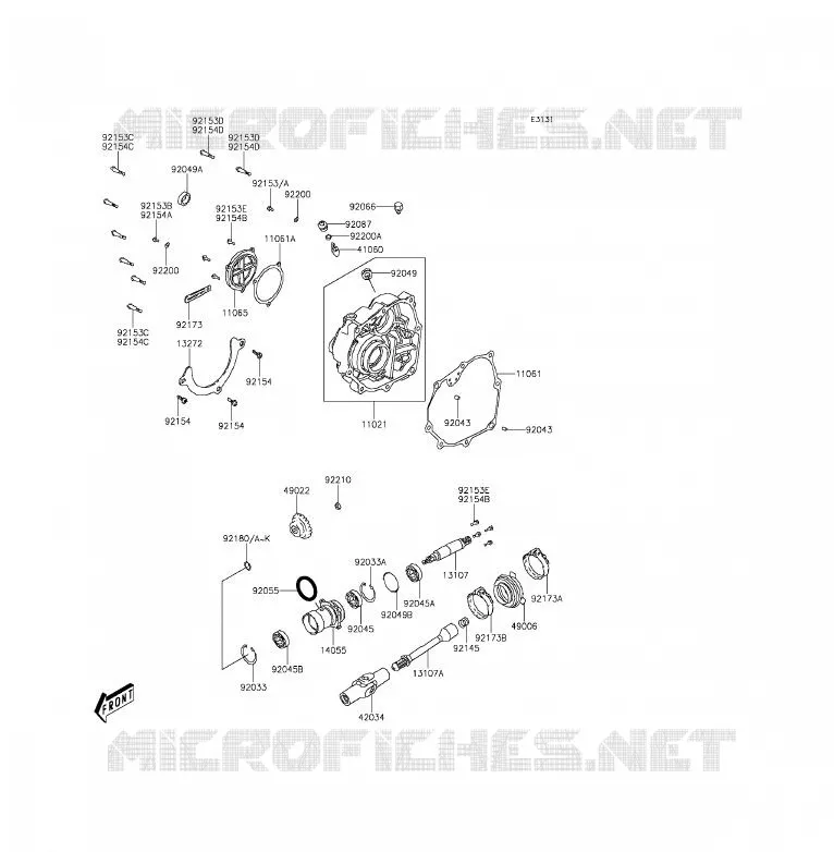 PIGNON CONIQUE AVANT Kawasaki QUAD 300 2014 BRUTE FORCE 300  KVF300CEF
