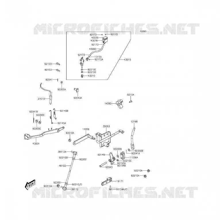 MAITRE CYLINDRE ARRI&Egrave;RE Kawasaki QUAD 300 2014 BRUTE FORCE 300  KVF300CEF