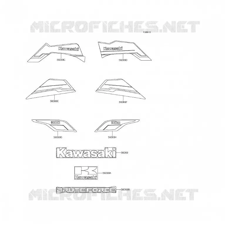 STICKER(BLEU) Kawasaki QUAD 300 2014 BRUTE FORCE 300  KVF300CEF