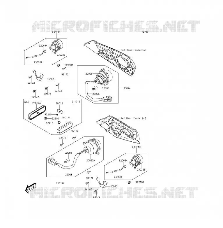 FEUX ARRI&Egrave;RE(S) Kawasaki QUAD 300 2014 BRUTE FORCE 300  KVF300CEF
