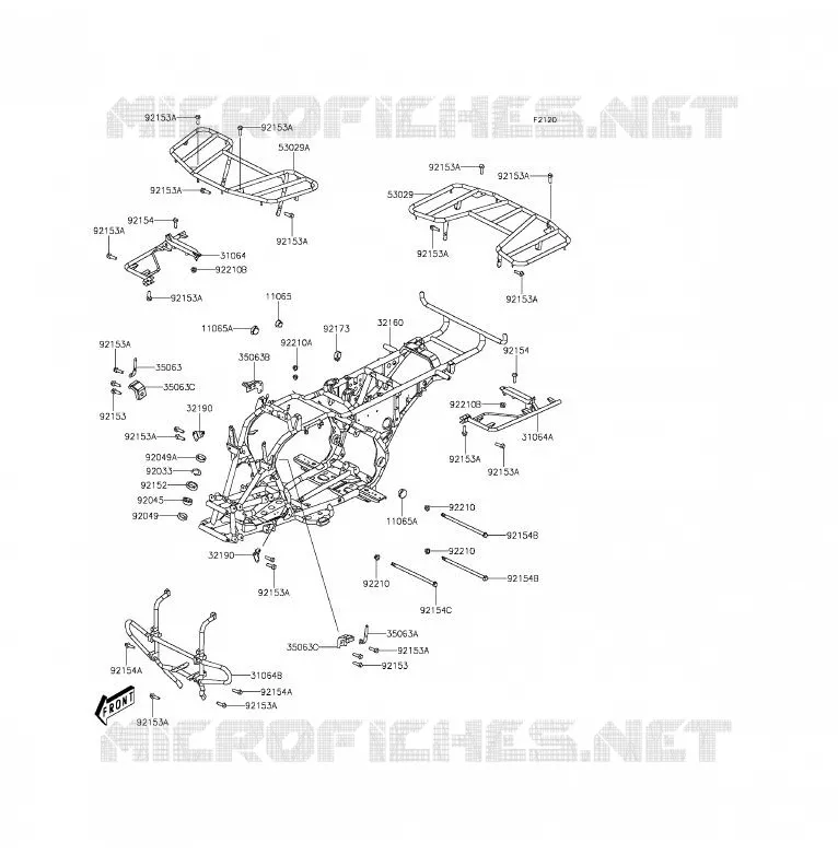 CH&Acirc;SSIS Kawasaki QUAD 300 2015 BRUTE FORCE 300  KVF300CFF