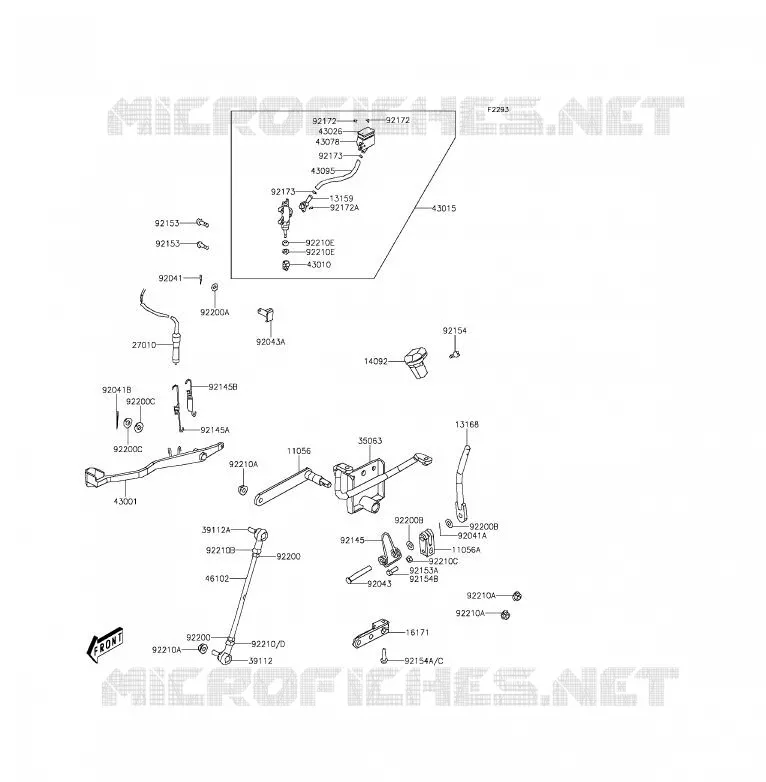 MAITRE CYLINDRE ARRI&Egrave;RE Kawasaki QUAD 300 2016 BRUTE FORCE 300  KVF300CGF