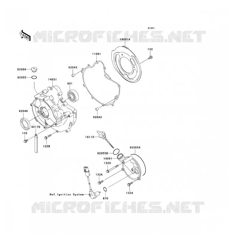 COUVERCLES MOTEUR Kawasaki QUAD 360 2003 KVF360 4X4  KVF360-A1