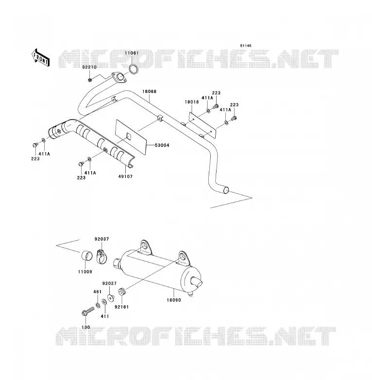 &Eacute;CHAPPEMENT Kawasaki QUAD 360 2003 KVF360 4X4  KVF360-A1