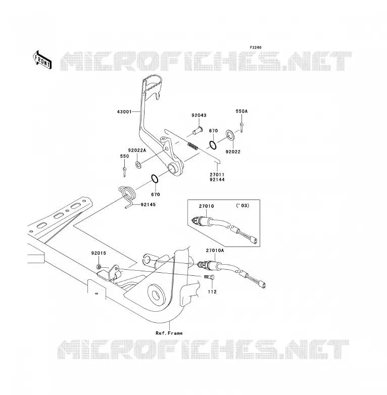 PEDALE DE FREIN Kawasaki QUAD 360 2003 KVF360 4X4  KVF360-A1