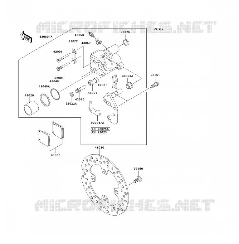 FREIN AVANT Kawasaki QUAD 360 2004 KVF360 4X4  KVF360-A2