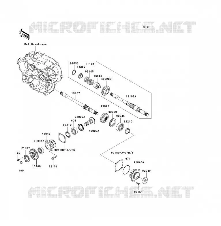 PIGNON CONIQUE AVANT Kawasaki QUAD 360 2004 KVF360 4X4  KVF360-A2