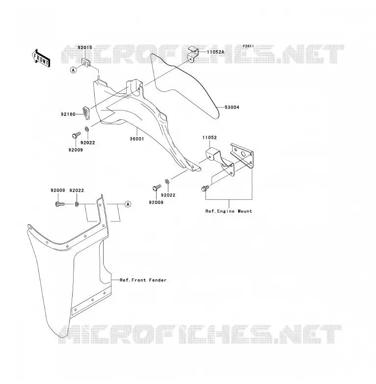 CACHE LAT&Eacute;RAL Kawasaki QUAD 360 2004 KVF360 4X4  KVF360-A2