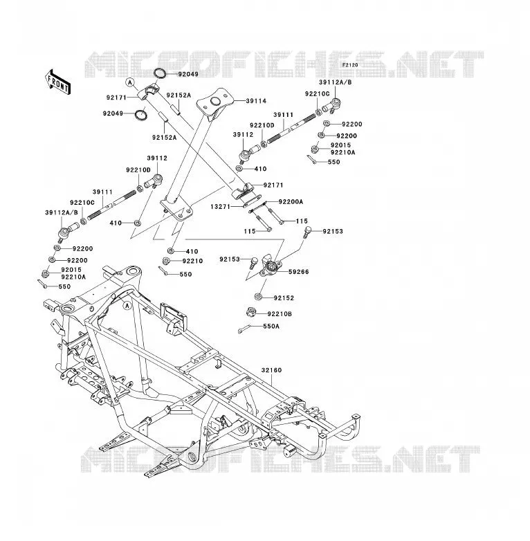CH&Acirc;SSIS Kawasaki QUAD 360 2004 KVF360 4X4  KVF360-A2