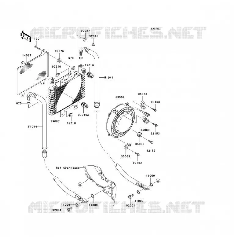 RADIATEUR D'HUILE Kawasaki QUAD 360 2005 KVF360 4X4  KVF360-A3