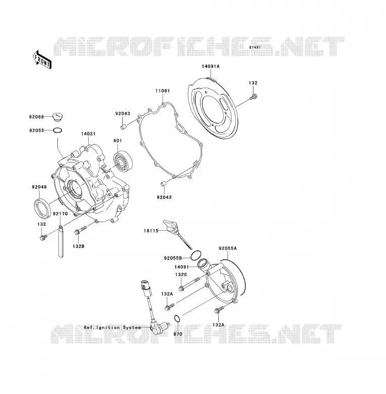 COUVERCLES MOTEUR Kawasaki QUAD 360 2005 KVF360 4X4  KVF360-A3