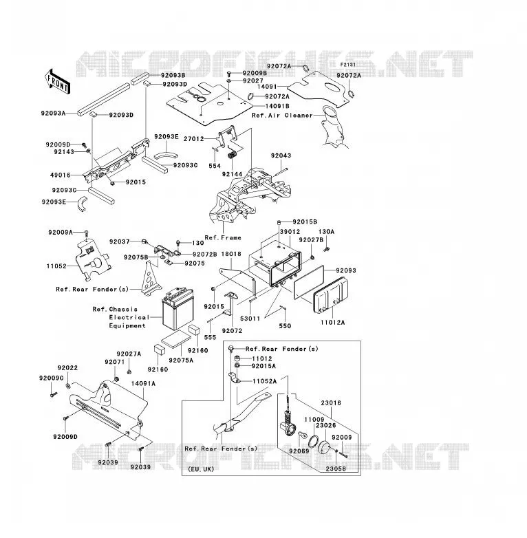 PIECE DE CADRE (COUVERTURE) Kawasaki QUAD 360 2006 KVF360 4X4  KVF360A6F