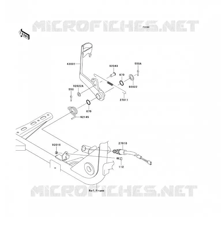 PEDALE DE FREIN Kawasaki QUAD 360 2007 KVF360 4X4  KVF360A7F