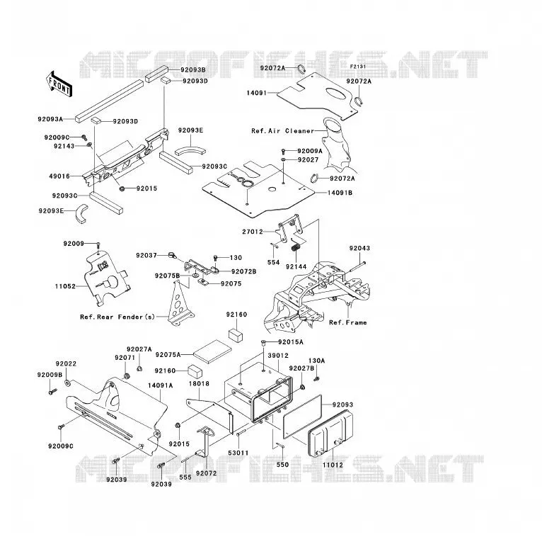 PIECE DE CADRE (COUVERTURE) Kawasaki QUAD 360 2007 KVF360 4X4  KVF360A7F