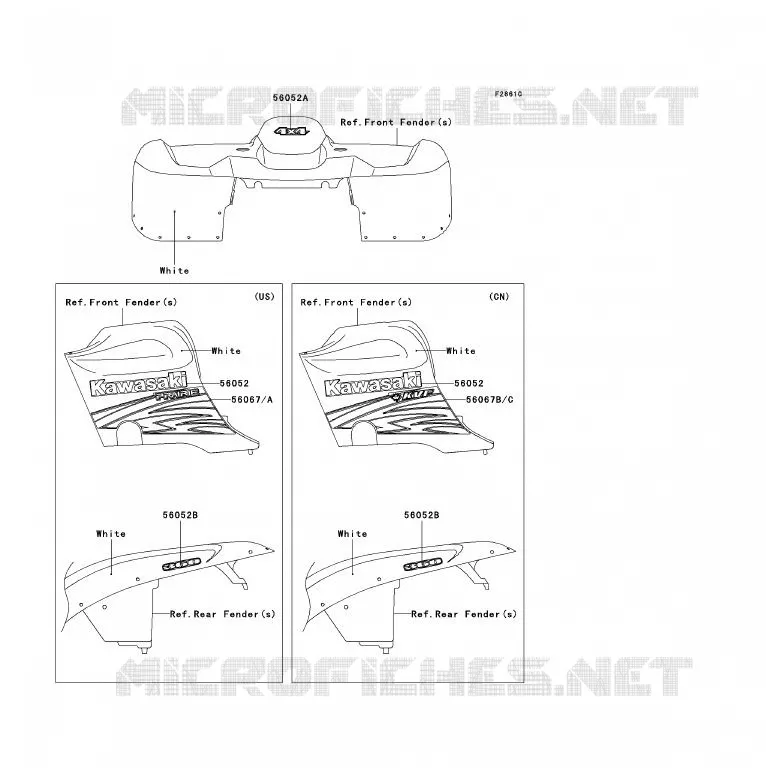 STICKER(WHITE) Kawasaki QUAD 360 2007 KVF360 4X4  KVF360A7F