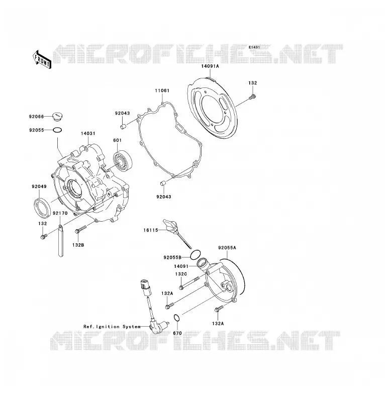 COUVERCLES MOTEUR Kawasaki QUAD 360 2008 KVF360 4X4  KVF360A8F