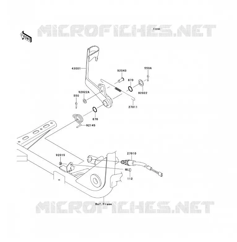 PEDALE DE FREIN Kawasaki QUAD 360 2008 KVF360 4X4  KVF360A8F