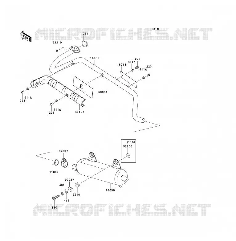 &Eacute;CHAPPEMENT Kawasaki QUAD 360 2008 KVF360 4X4  KVF360A8F