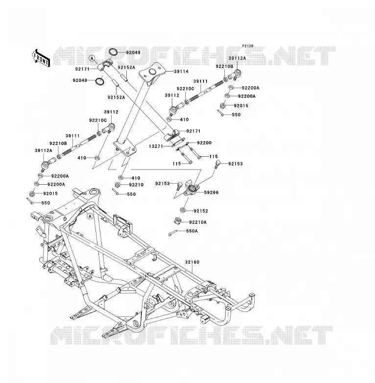 CH&Acirc;SSIS Kawasaki QUAD 360 2008 KVF360 4X4  KVF360A8F