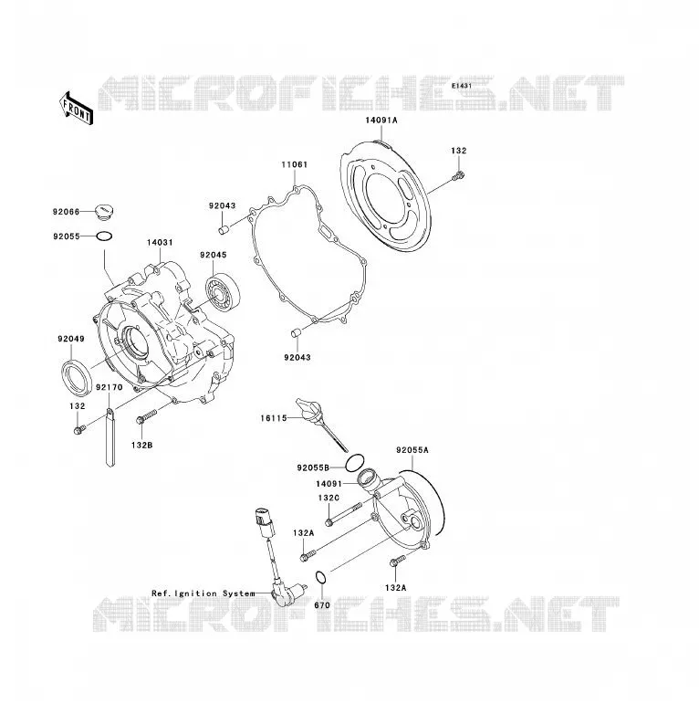 COUVERCLES MOTEUR Kawasaki QUAD 360 2008 KVF360 4X4  KVF360A8F
