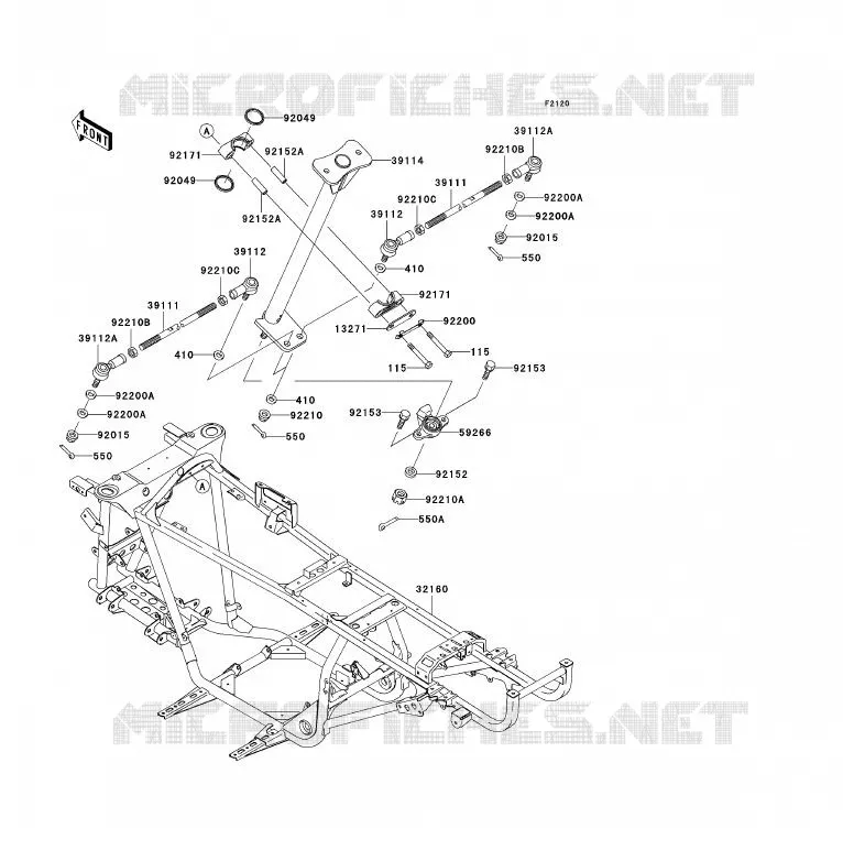 CH&Acirc;SSIS Kawasaki QUAD 360 2008 KVF360 4X4  KVF360A8F