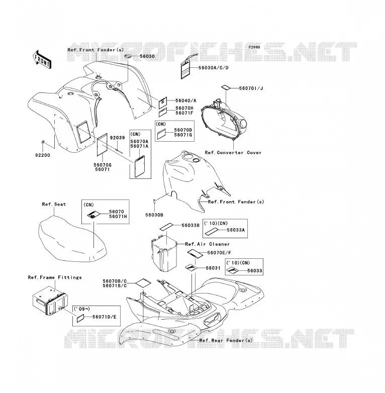 LABEL Kawasaki QUAD 360 2008 KVF360 4X4  KVF360A8F