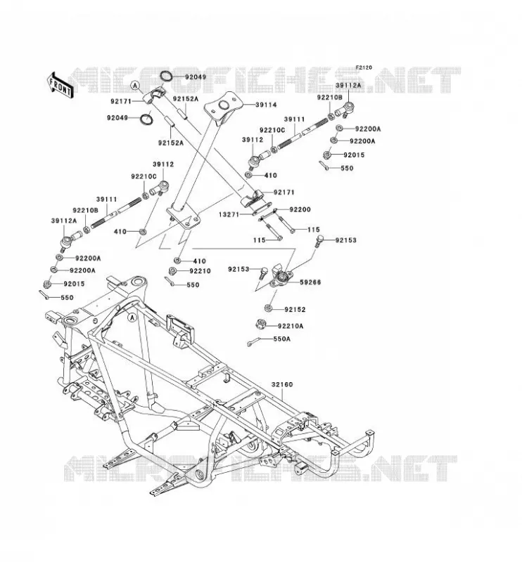 CH&Acirc;SSIS Kawasaki QUAD 360 2009 KVF360 4X4  KVF360A9F