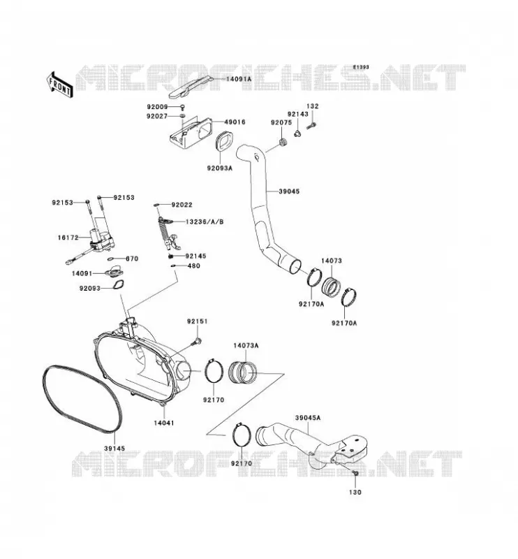 COUVERCLE CONVERTISSEUR Kawasaki QUAD 360 2009 KVF360 4X4  KVF360A9F