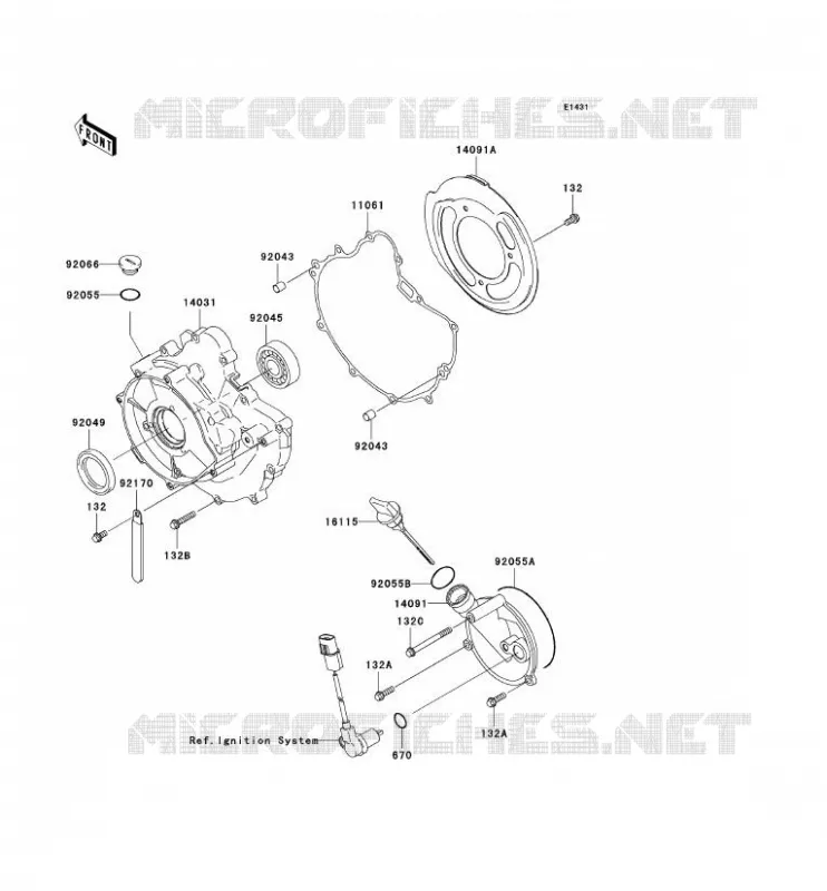COUVERCLES MOTEUR Kawasaki QUAD 360 2009 KVF360 4X4  KVF360A9F