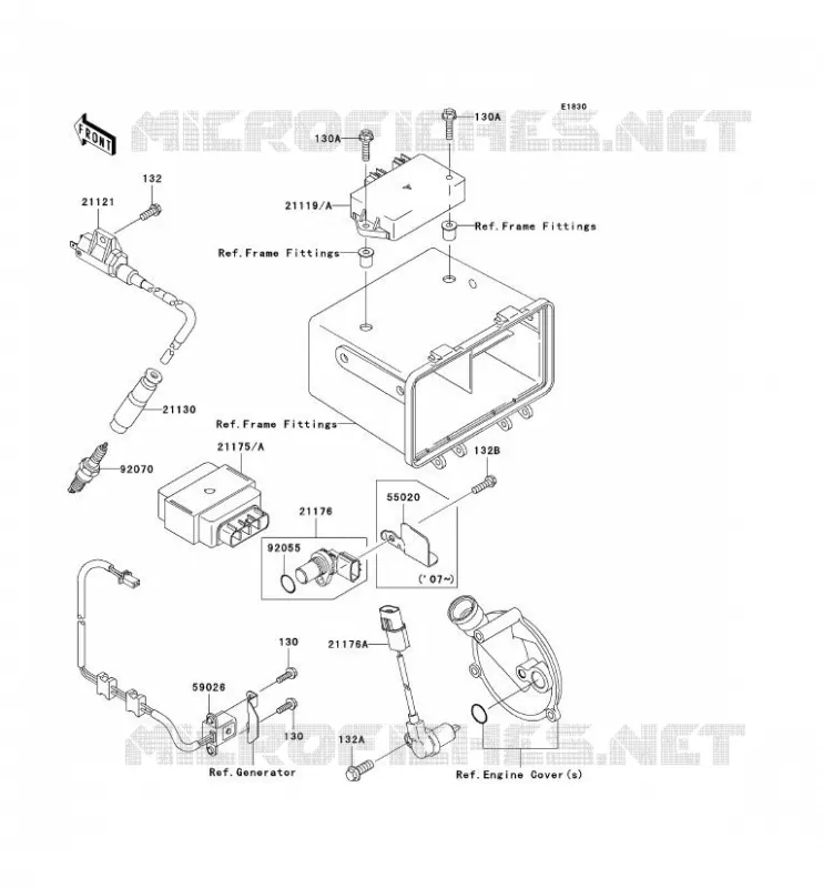 SYSTEME D&acute;ALLUMAGE Kawasaki QUAD 360 2009 KVF360 4X4  KVF360A9F