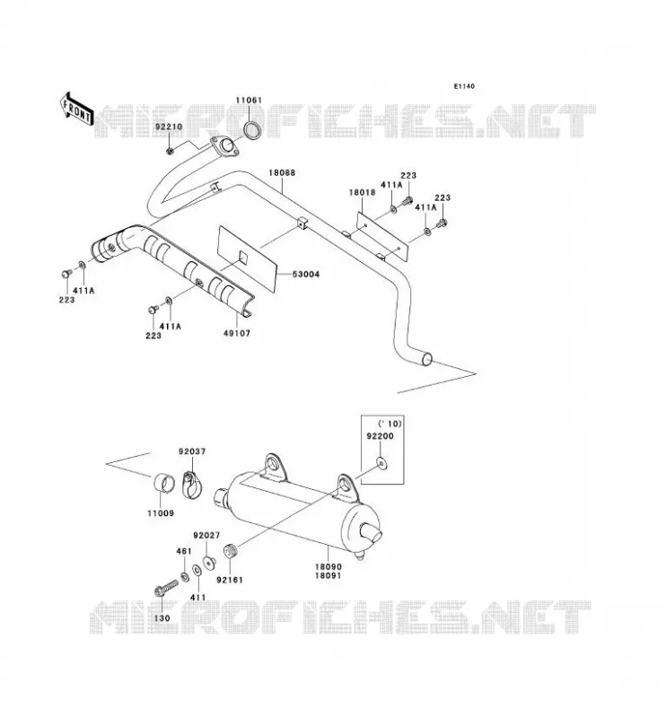 &Eacute;CHAPPEMENT Kawasaki QUAD 360 2009 KVF360 4X4  KVF360A9F