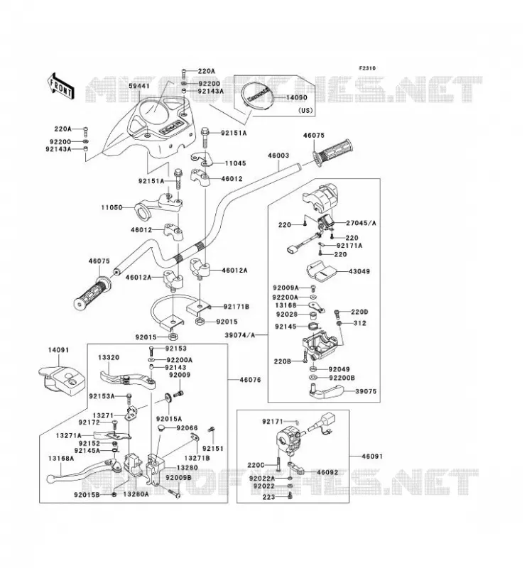 GUIDON Kawasaki QUAD 360 2009 KVF360 4X4  KVF360A9F