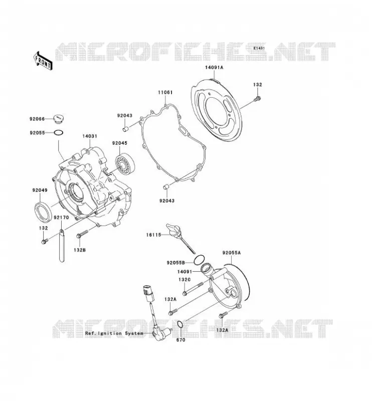 COUVERCLES MOTEUR Kawasaki QUAD 360 2009 KVF360 4X4  KVF360A9F