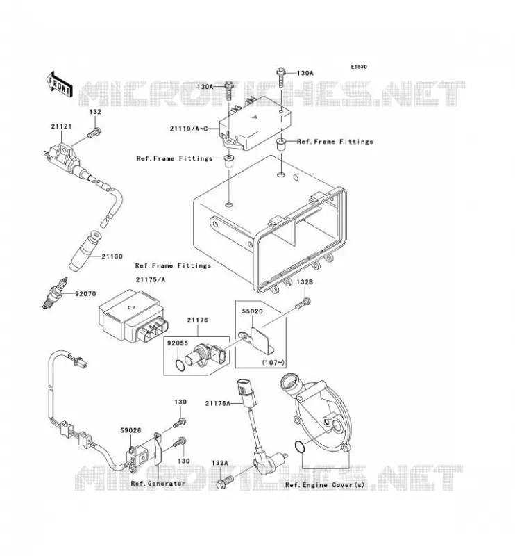 SYSTEME D&acute;ALLUMAGE Kawasaki QUAD 360 2010 KVF360 4X4  KVF360AAF