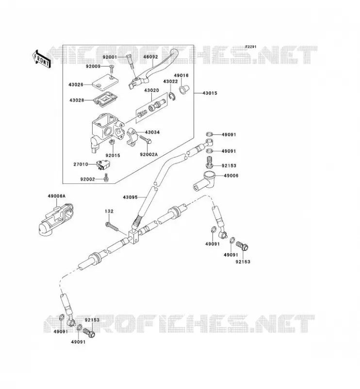 MAITRE CYLINDRE AV Kawasaki QUAD 360 2011 KVF360 4X4  KVF360ABF