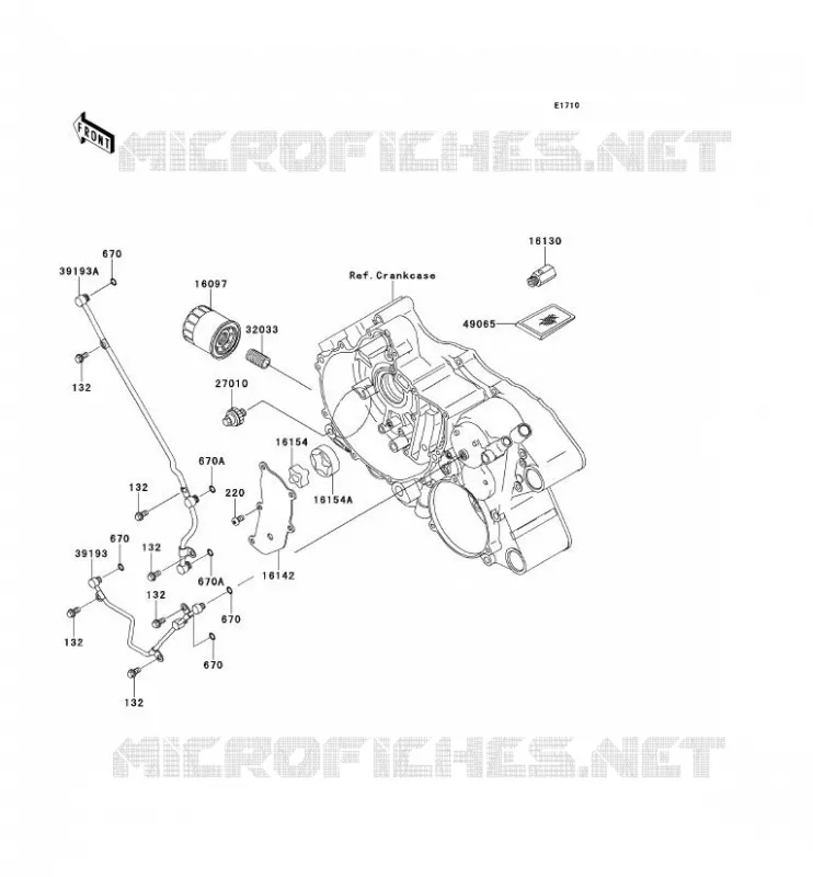 POMPE A HUILE/FILTRE &Agrave; HUILE Kawasaki QUAD 360 2011 KVF360 4X4  KVF360ABF