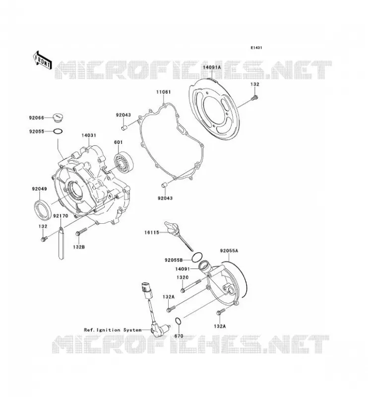 COUVERCLES MOTEUR Kawasaki QUAD 360 2013 KVF360 4X4  KVF360ADF