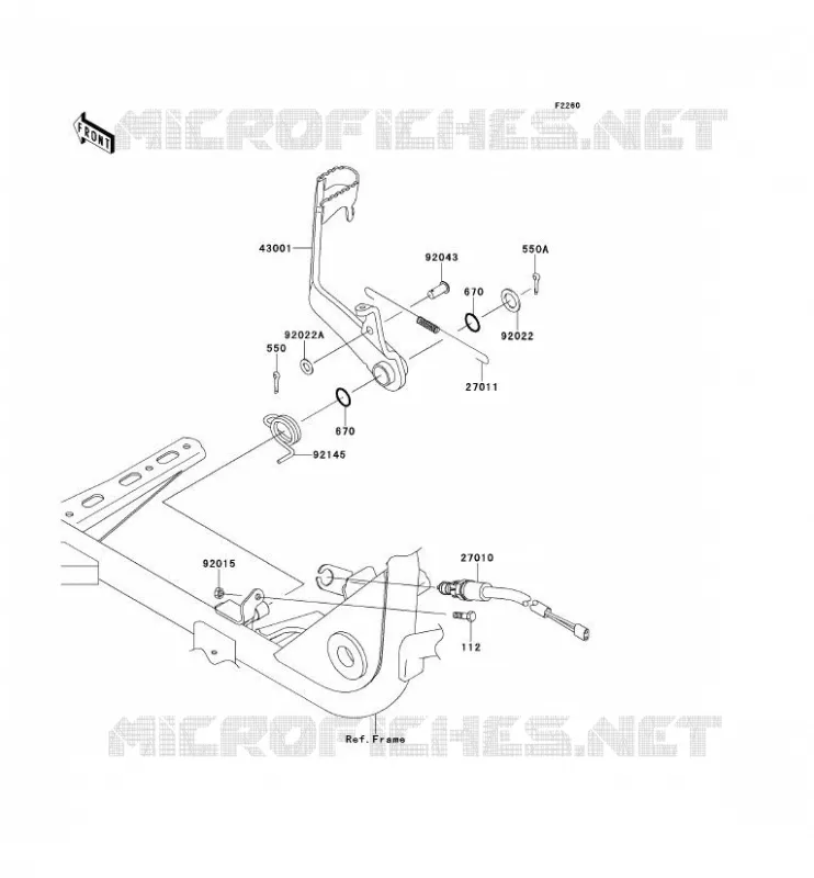 PEDALE DE FREIN Kawasaki QUAD 360 2013 KVF360 4X4  KVF360ADF
