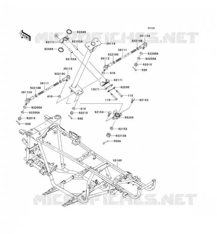 CH&Acirc;SSIS Kawasaki QUAD 360 2013 KVF360 4X4  KVF360ADF