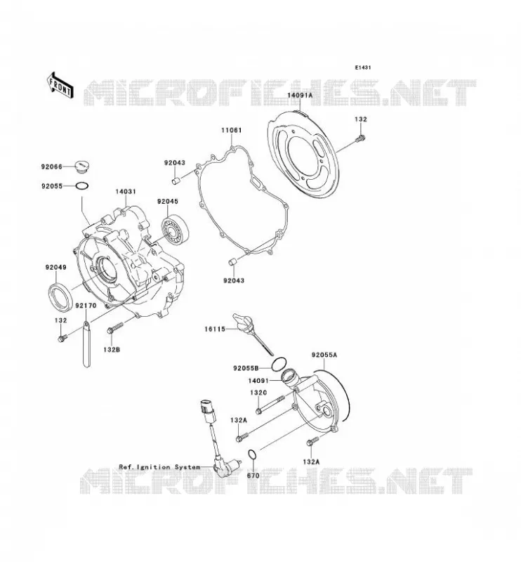 COUVERCLES MOTEUR Kawasaki QUAD 360 2013 KVF360 4X4  KVF360ADF
