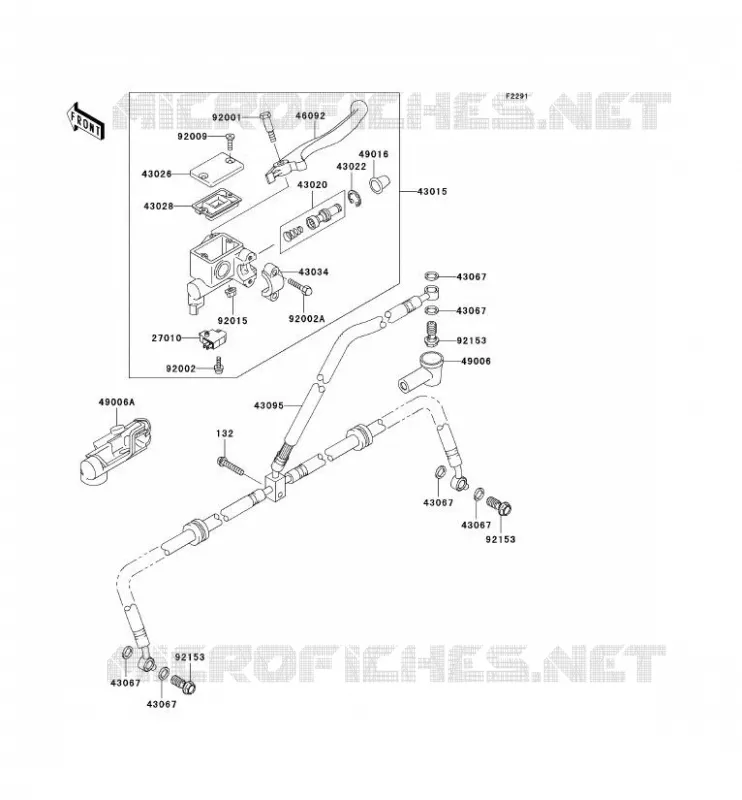 MAITRE CYLINDRE AV Kawasaki QUAD 360 2003 KVF360  KVF360-B1