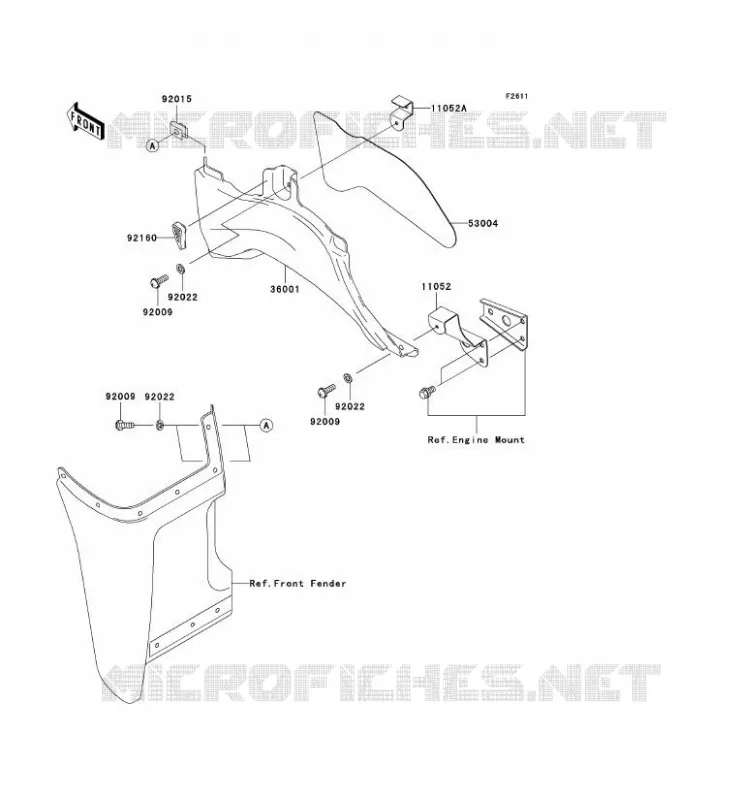 CACHE LAT&Eacute;RAL Kawasaki QUAD 360 2003 KVF360  KVF360-B1