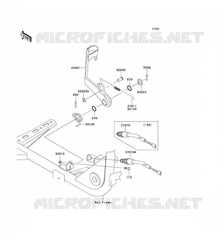 PEDALE DE FREIN Kawasaki QUAD 360 2004 KVF360  KVF360-B2