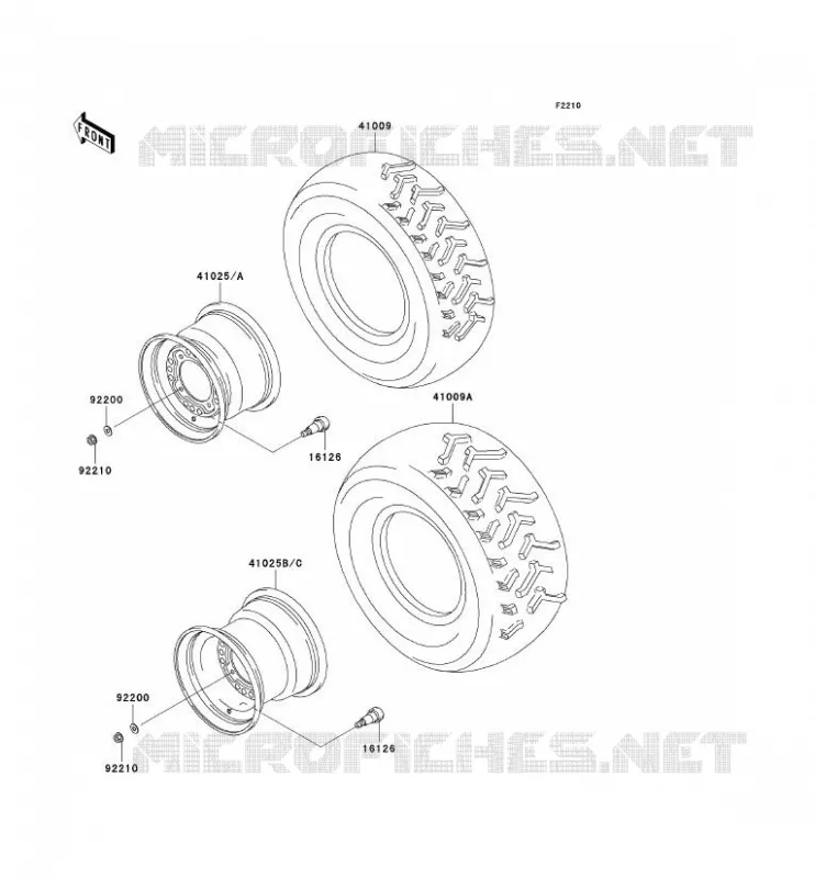 ROUE/PNEUS Kawasaki QUAD 360 2004 KVF360  KVF360-B2