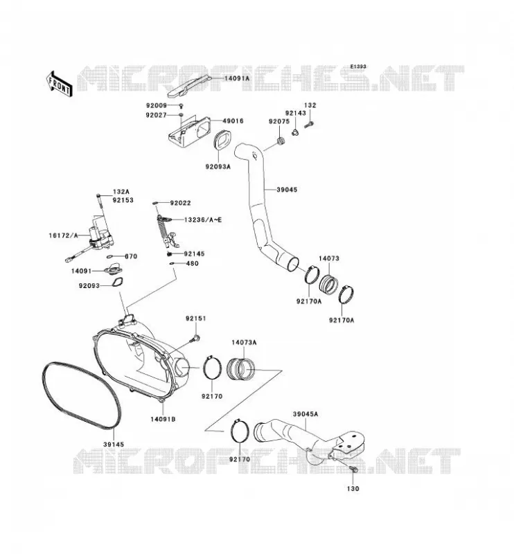 COUVERCLE CONVERTISSEUR/COURROIE Kawasaki QUAD 360 2005 KVF360  KVF360-B3